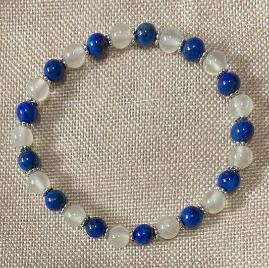 Lapis Lazuli and Selenite Bracelet