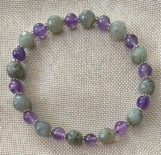 Amethyst and Labradorite Bracelet