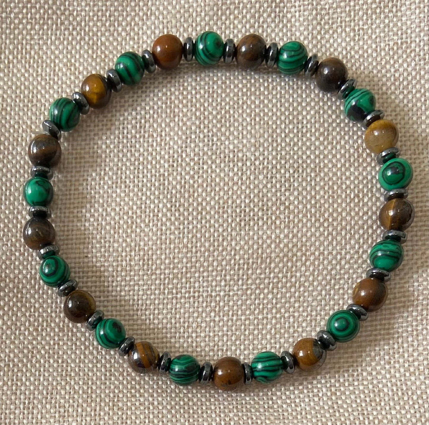 Malachite, Tiger Eye and Hematite Bracelet