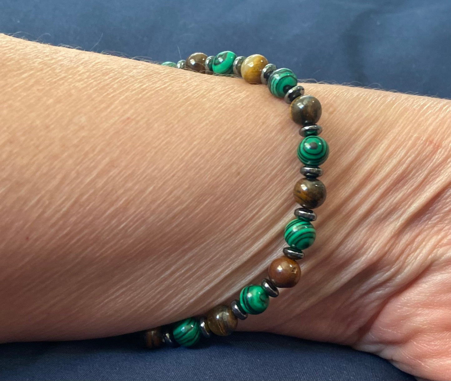 Malachite, Tiger Eye and Hematite Bracelet