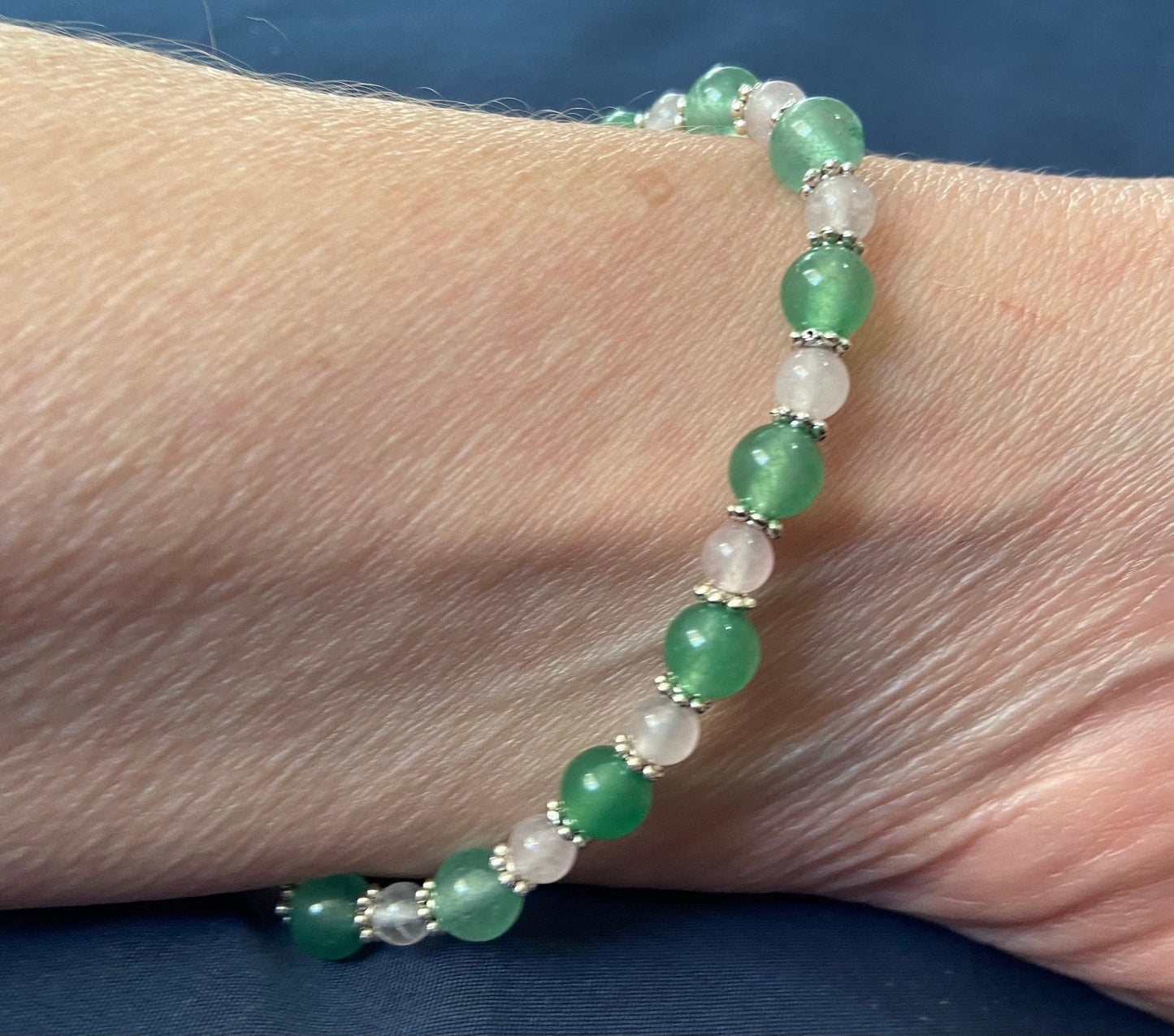 Green Aventurine and Rose Quartz Bracelet