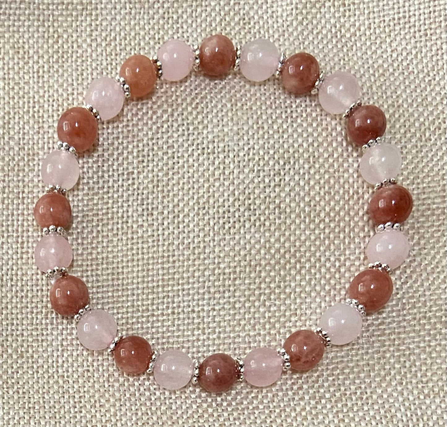 Sunstone and Rose Quartz Bracelet