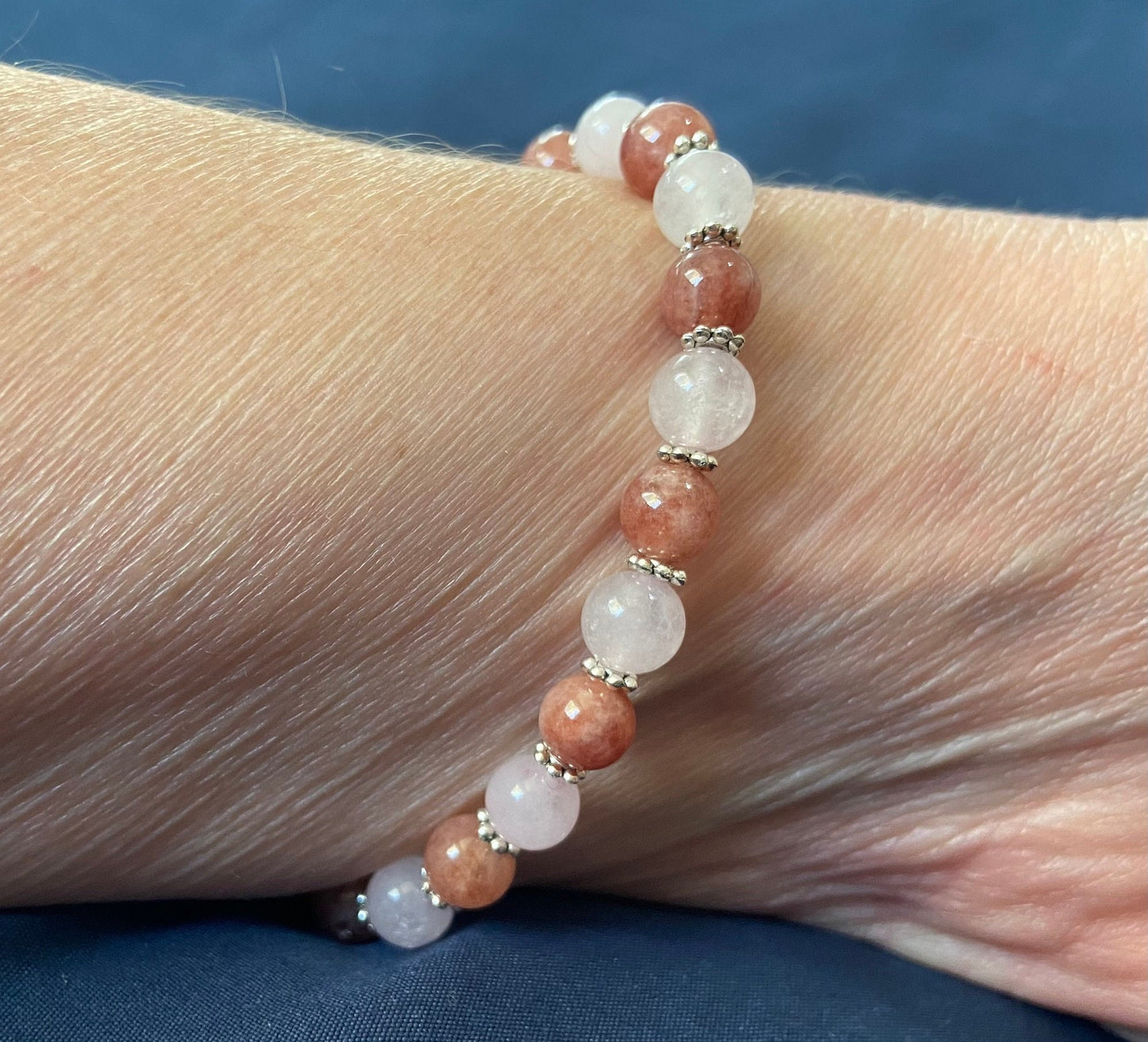 Sunstone and Rose Quartz Bracelet