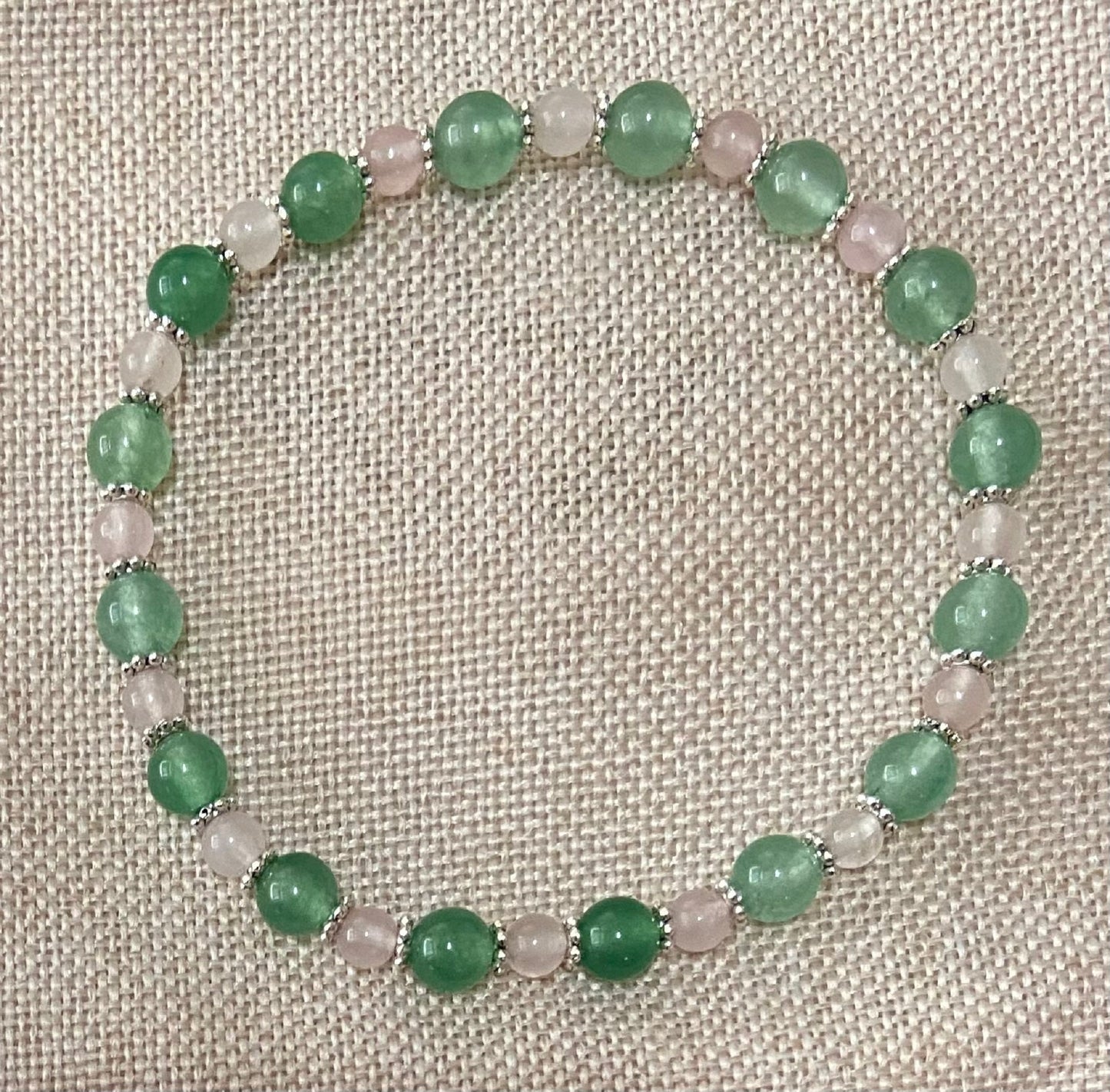 Green Aventurine and Rose Quartz Bracelet