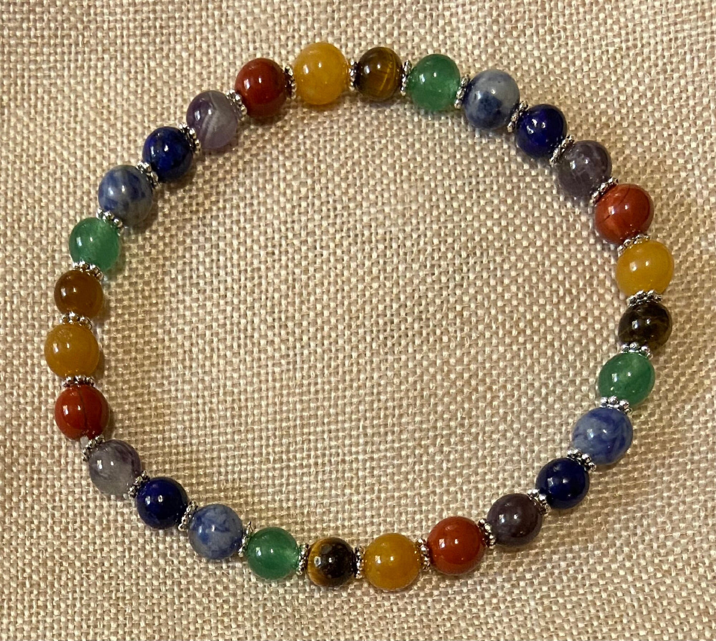 Chakra Semiprecious 6mm Stone Bracelet